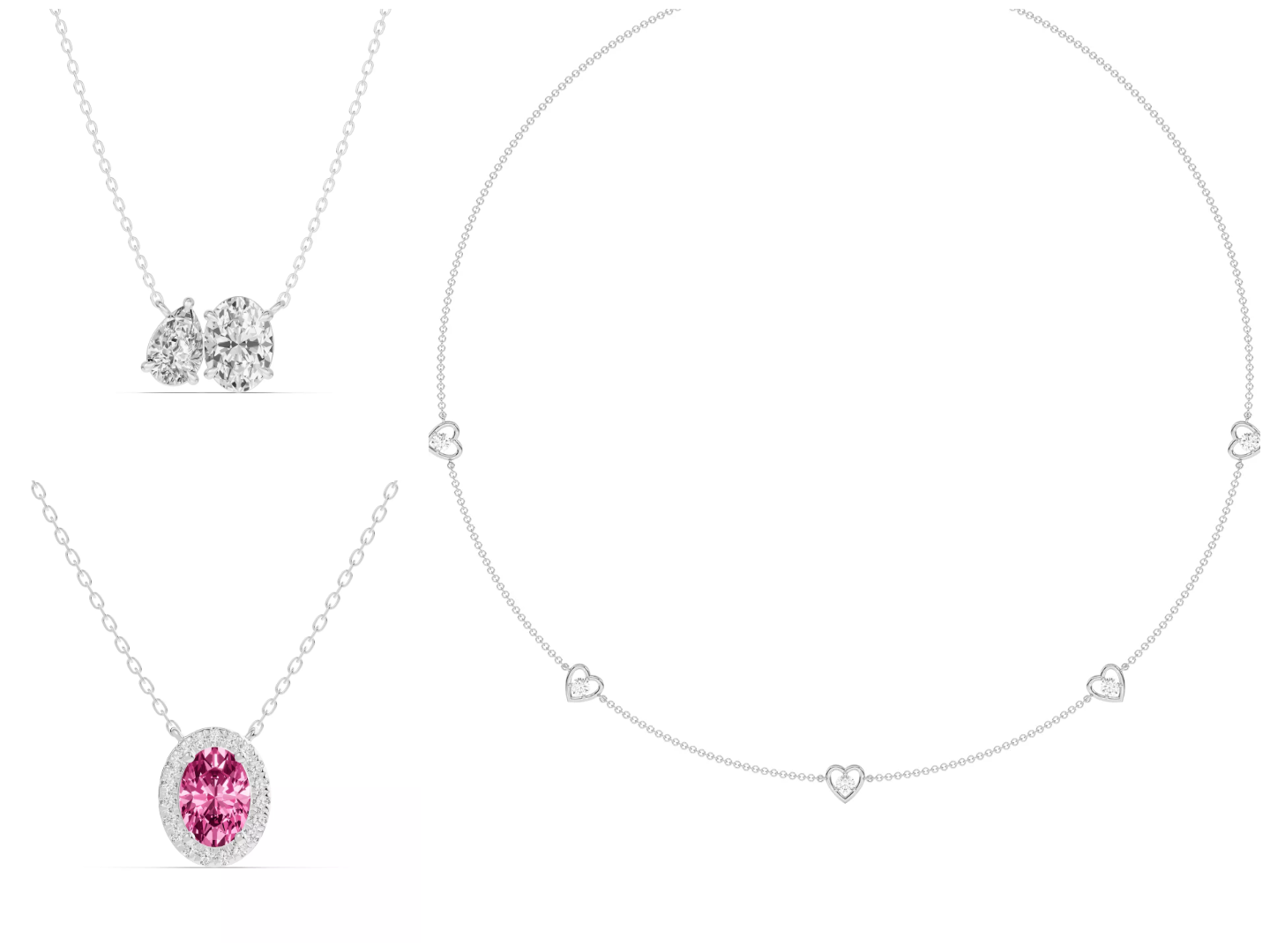 Platinum lab diamond necklaces from Rare Carat, one of the best places to purchase diamond necklaces