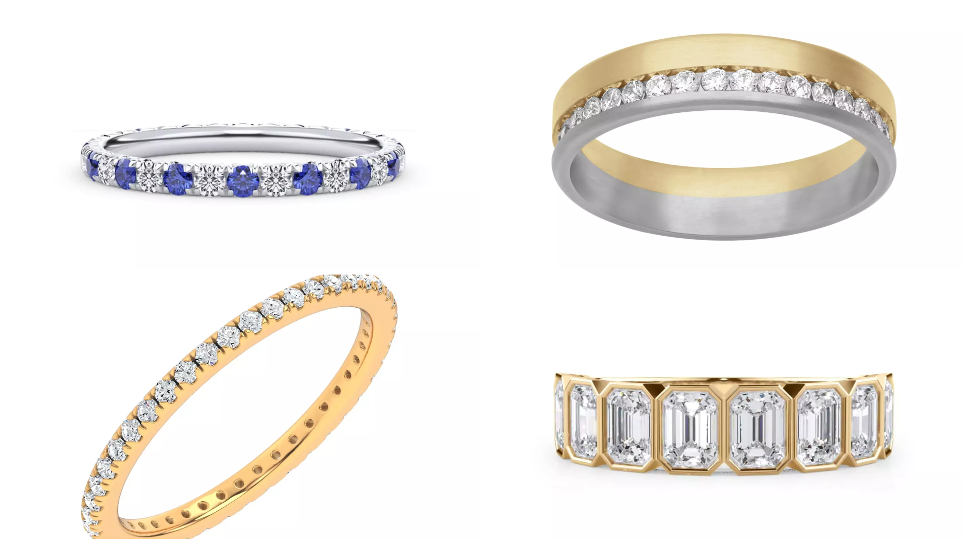 Composite Image of Eternity rings from Rare Carat, the best place to buy diamond eternity rings