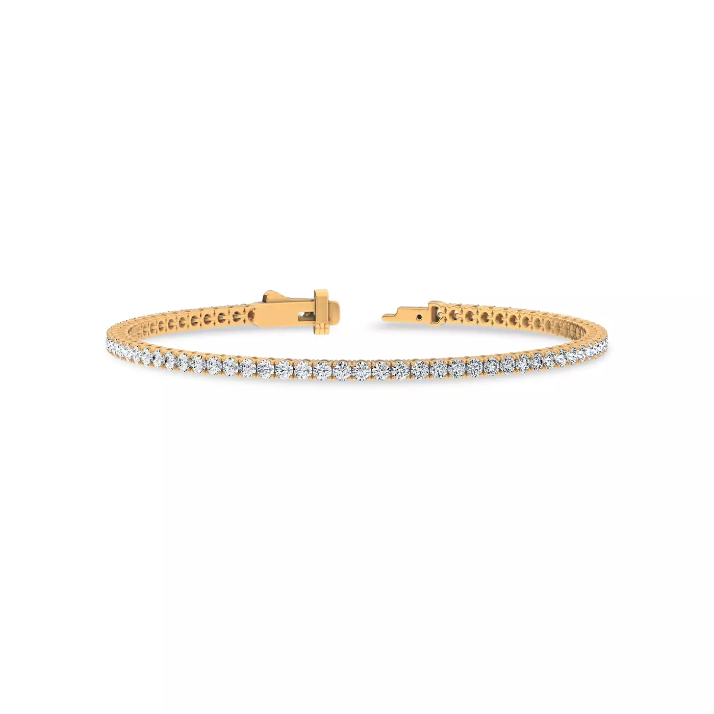 Bestselling lab diamond jewelry style from Rare Carat, Lab Diamond Tennis Bracelet in yellow gold
