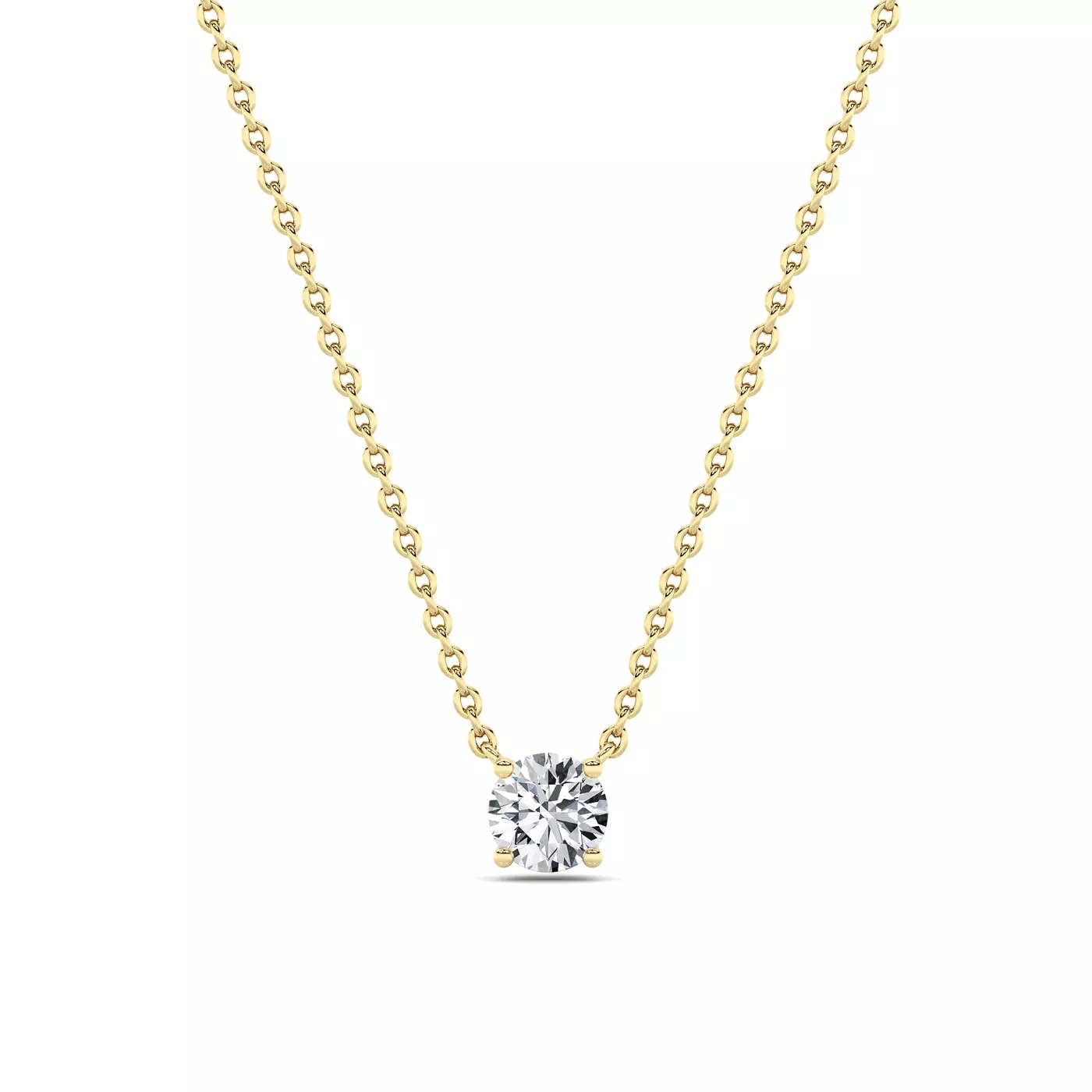 One of the bestselling jewelry styles of Rare Carat, Floating Lab Diamond Solitaire Necklace in yellow gold