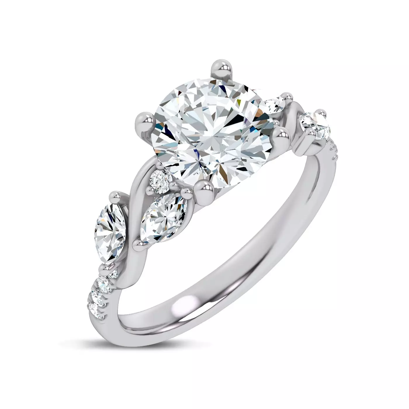 the bestselling Hayden Curved Vine Lab Engagement Ring from Rare Carat