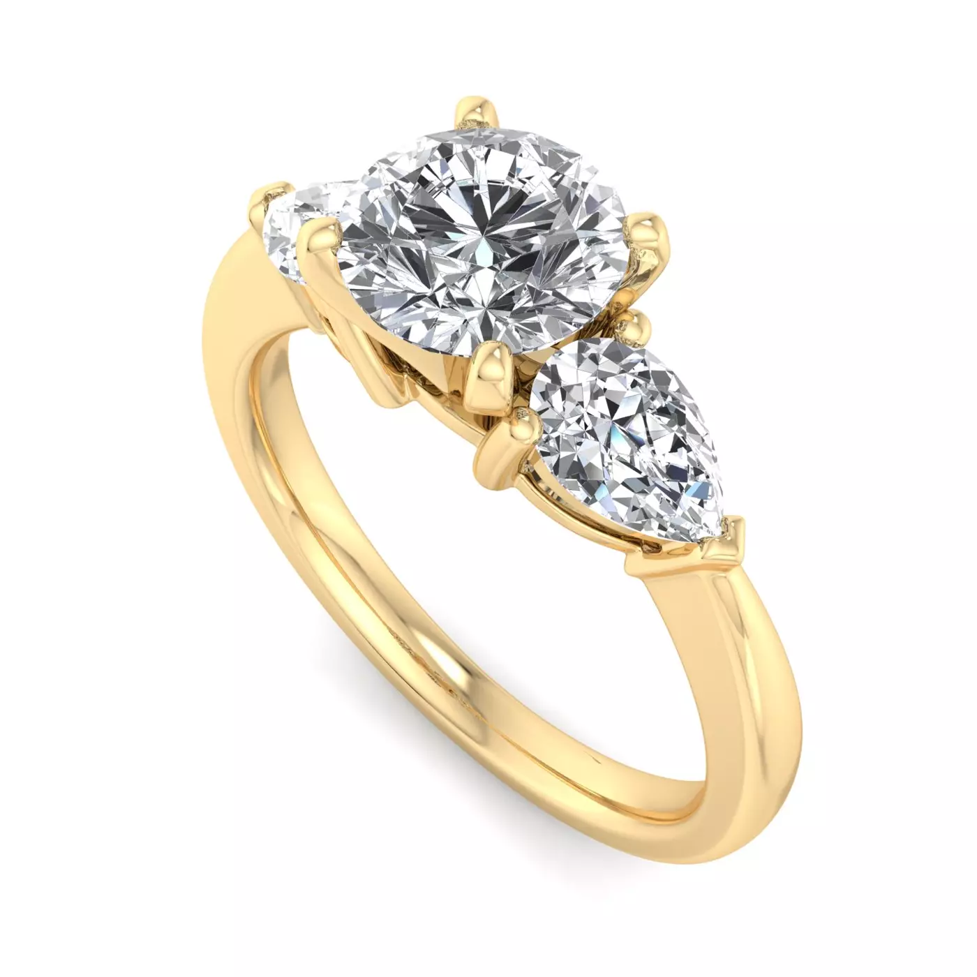 Madison Three-Stone Lab Pear Engagement Ring from Rare Carat's bestselling lab diamond ring collection