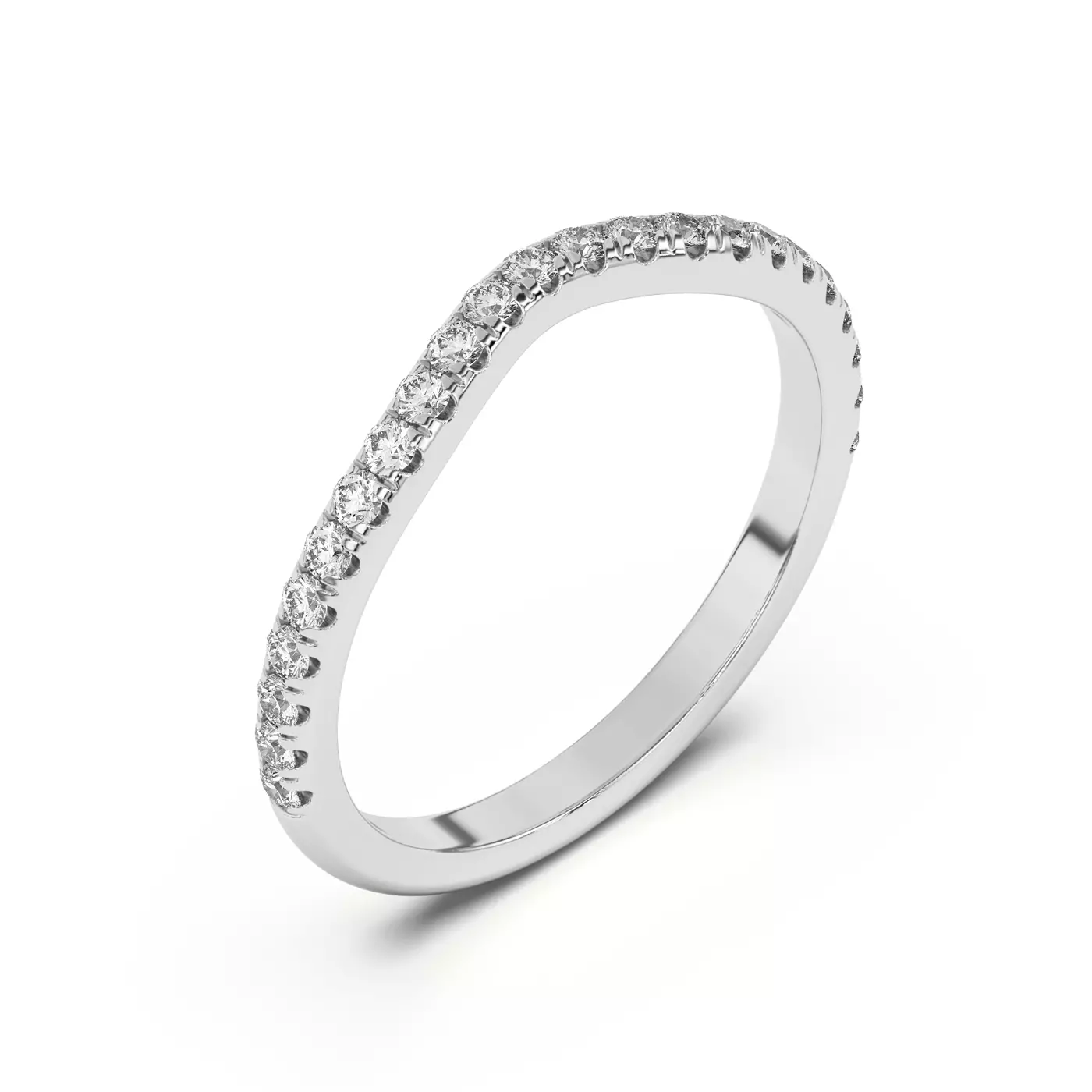 Betsy Petite Curved Pavé Band from Rare Carat, displayed on a white background