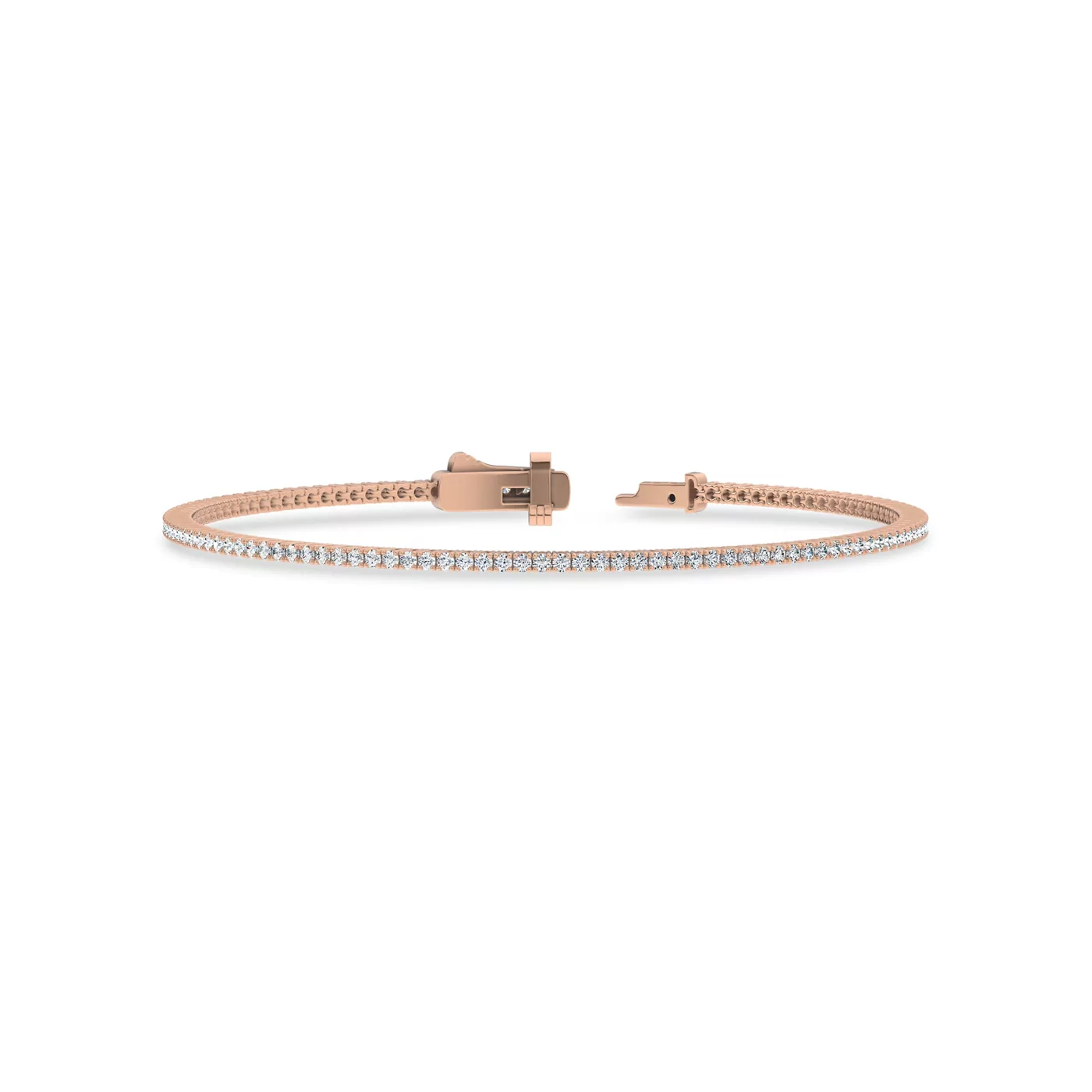Bestselling Lab Diamond Tennis Bracelet in Rose Gold from Rare Carat, displayed on a white background