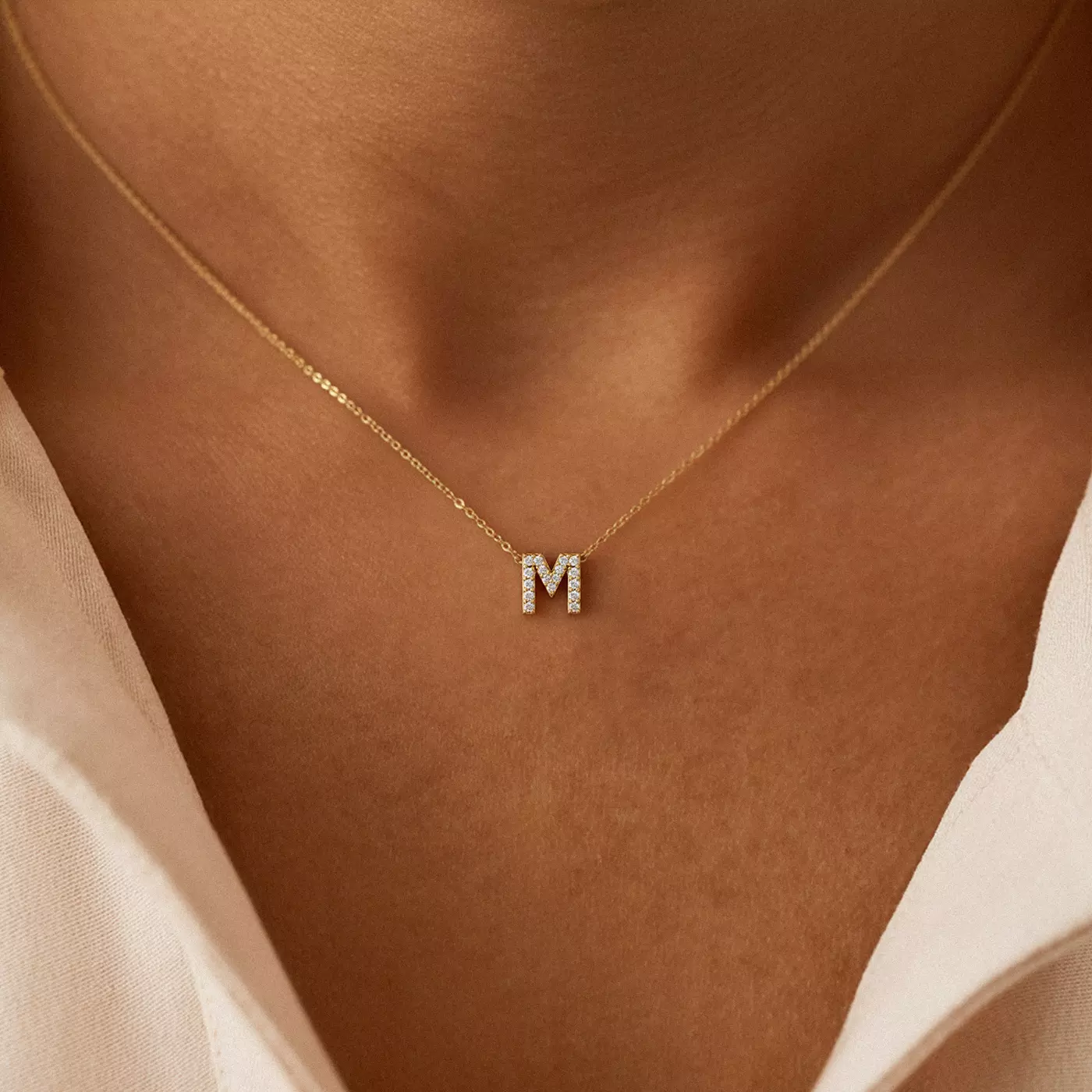 Bestselling Petite Diamond Initial Necklace from Rare Carat, the best online diamond jewelry retailer