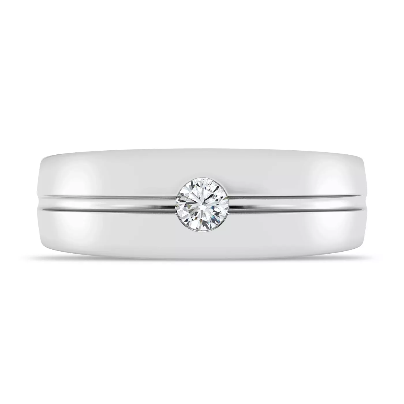 Bestselling Grooved Diamond Solitaire Band from Rare Carat, one of the best places to buy lab and natural men's rings