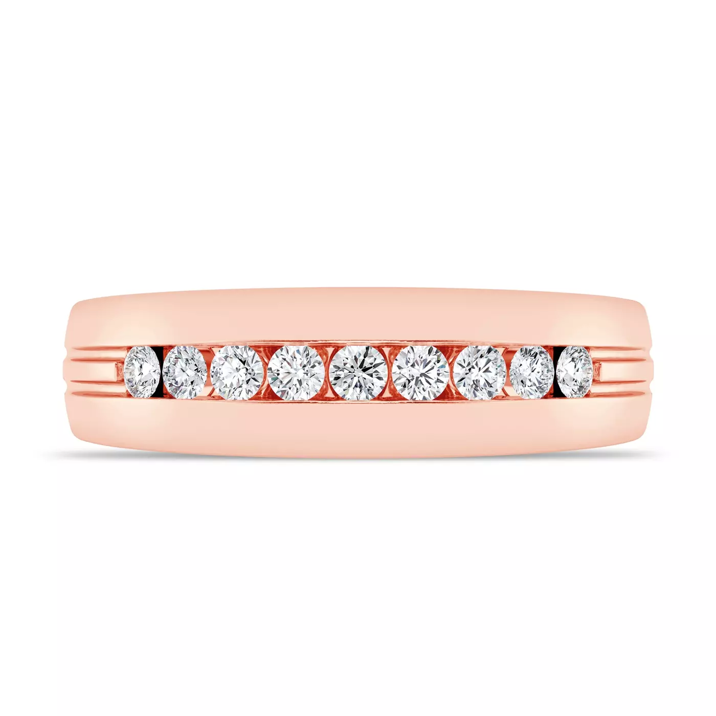 Bestselling Channel-Set Grooved Diamond Band from Rare Carat, the best place to buy diamond rings for men