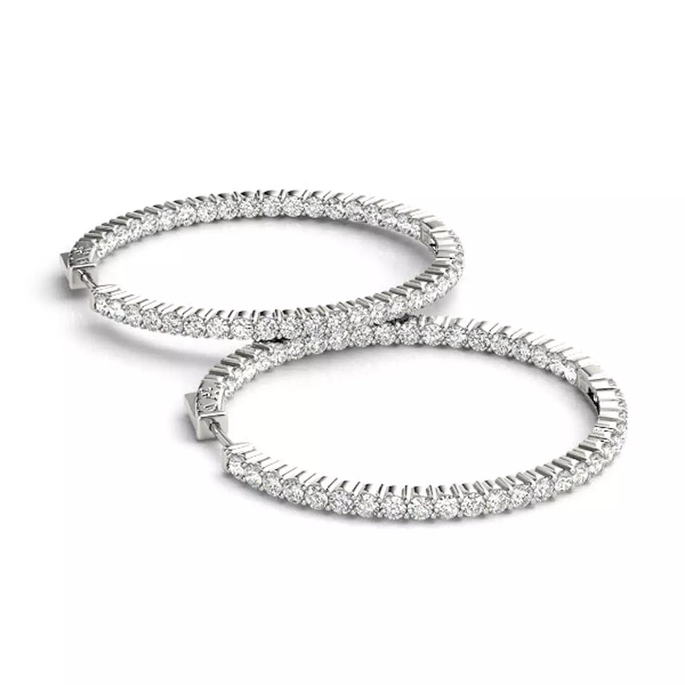 Bestselling Classic Pavé Eternal Diamond Hoop Earrings from Rare Carat, one of the best places to buy diamond hoops