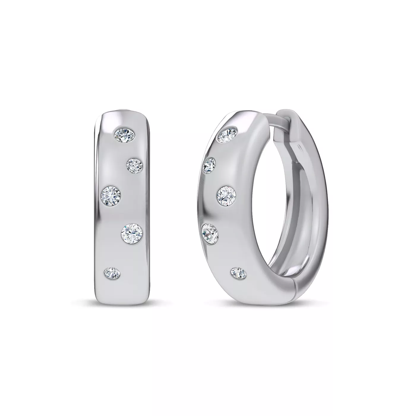 bestselling Lustra Diamond Huggies from Rare Carat, one of the best places to buy diamond hoops