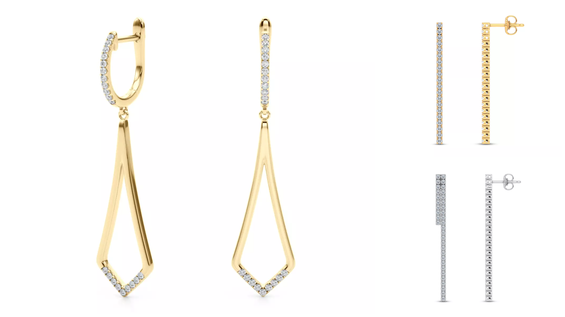 composite image of bestsellers from Rare Carat, one of the best places to buy diamond drop earrings