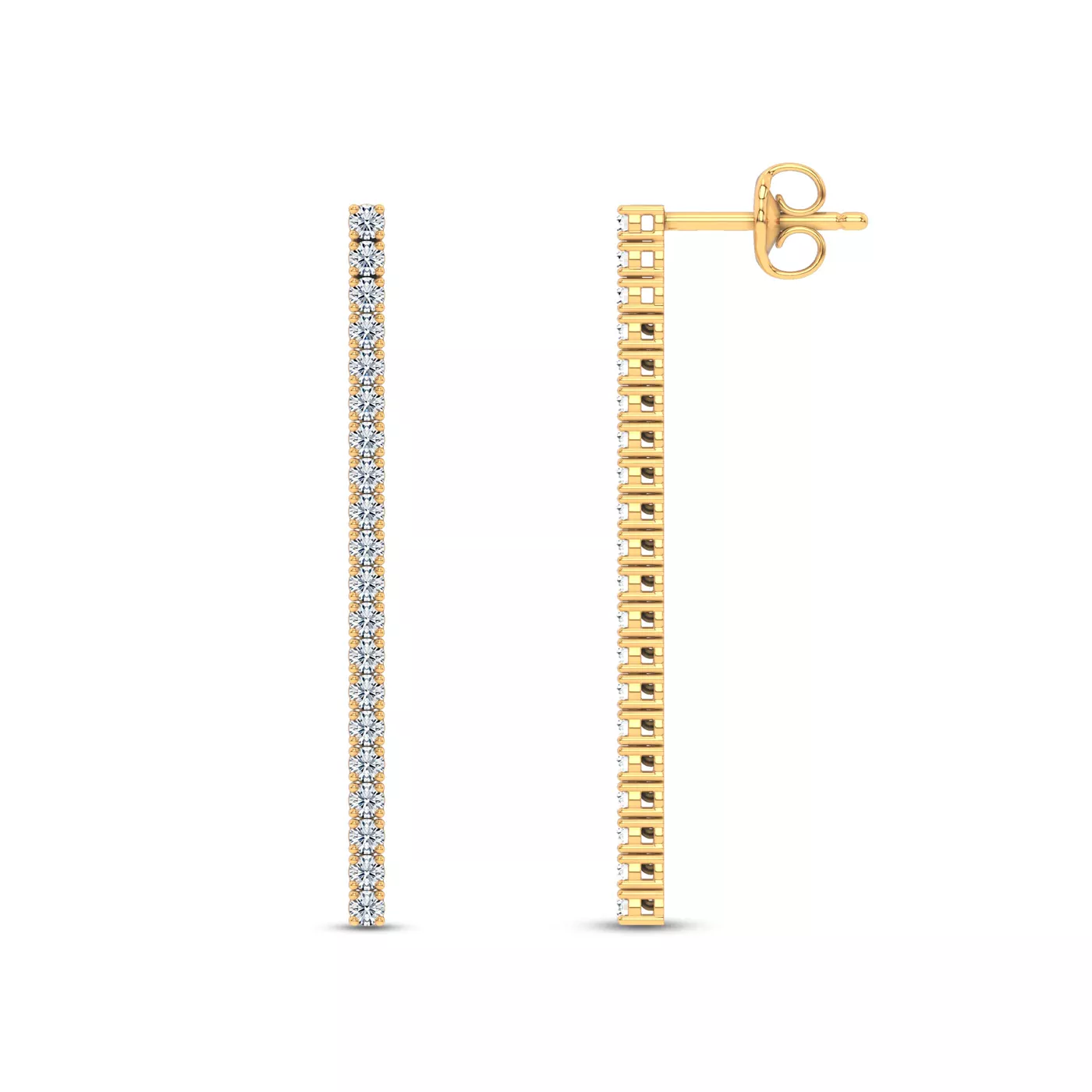 Bestselling Ligne Diamond Drop Earrings from Rare Carat, one of the best places for natural and lab drop earrings
