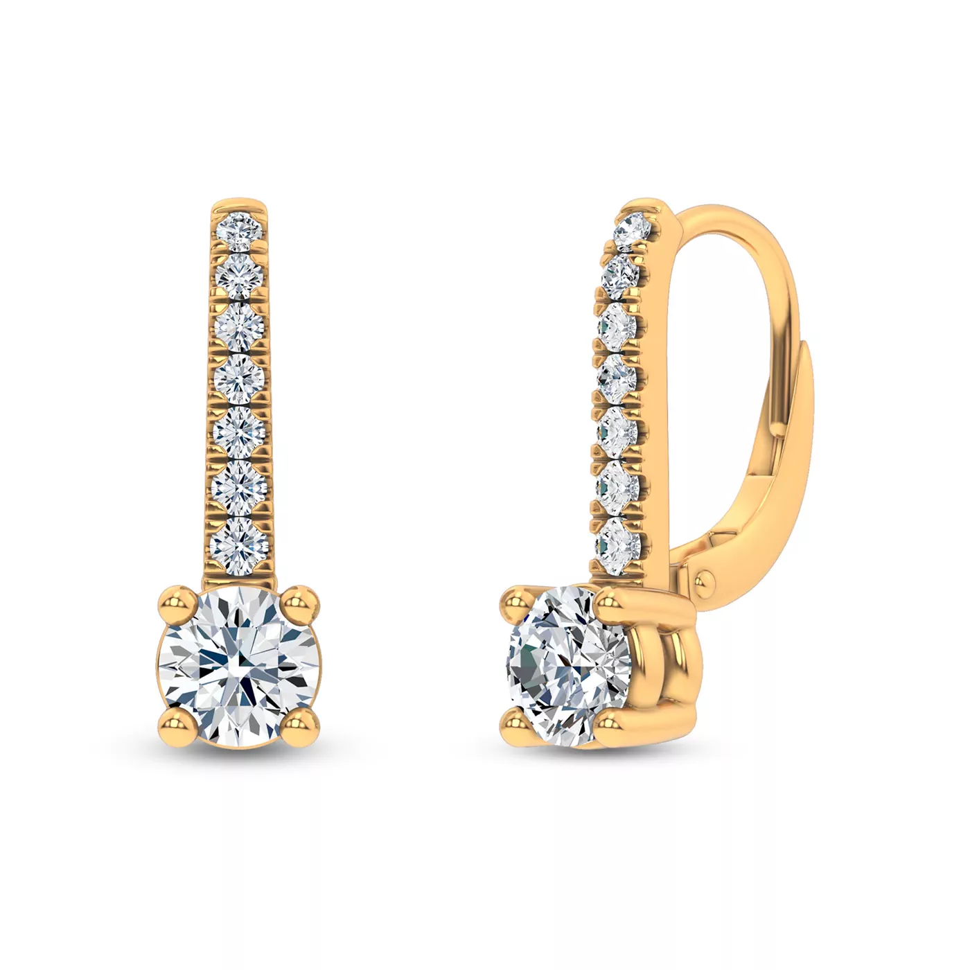 Bestselling Leverback Diamond Drop Earrings from Rare Carat, the best place to shop diamond drops
