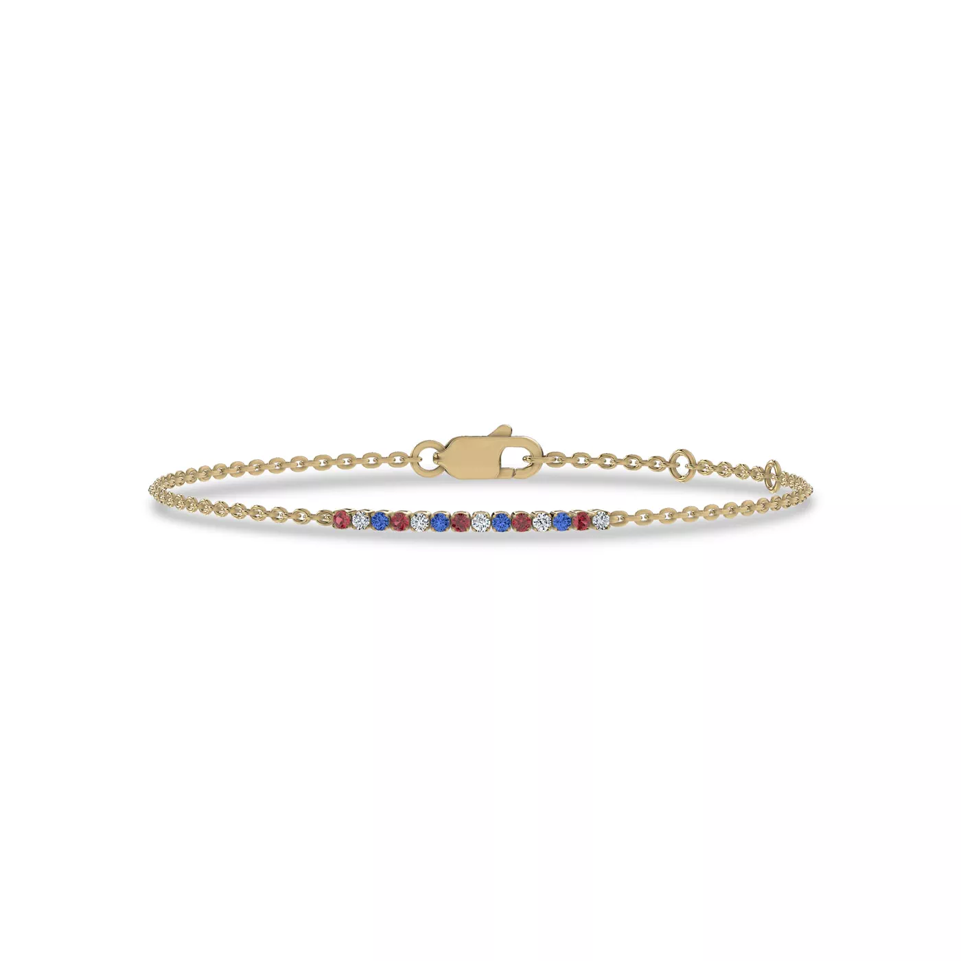 Bestselling Petite Americana Tennis Chain Vermeil Bracelet from Rare Carat in "multi-color" customization option
