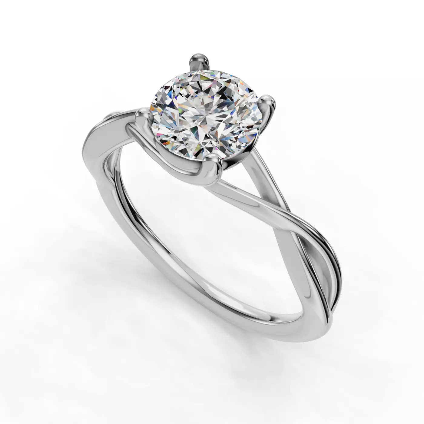 Bestselling Bianca Twist Engagement Ring With 1 Carat round Diamond from Rare Carat, displayed on a white background