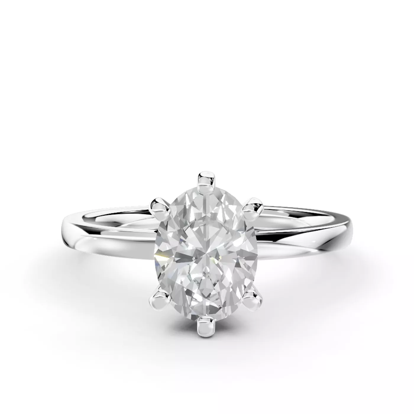 bestselling Boda Six Prong 1.5mm Comfort Fit Engagement Ring With 1.01 Carat oval Diamond from Rare Carat, one of the best places to buy oval engagement rings online