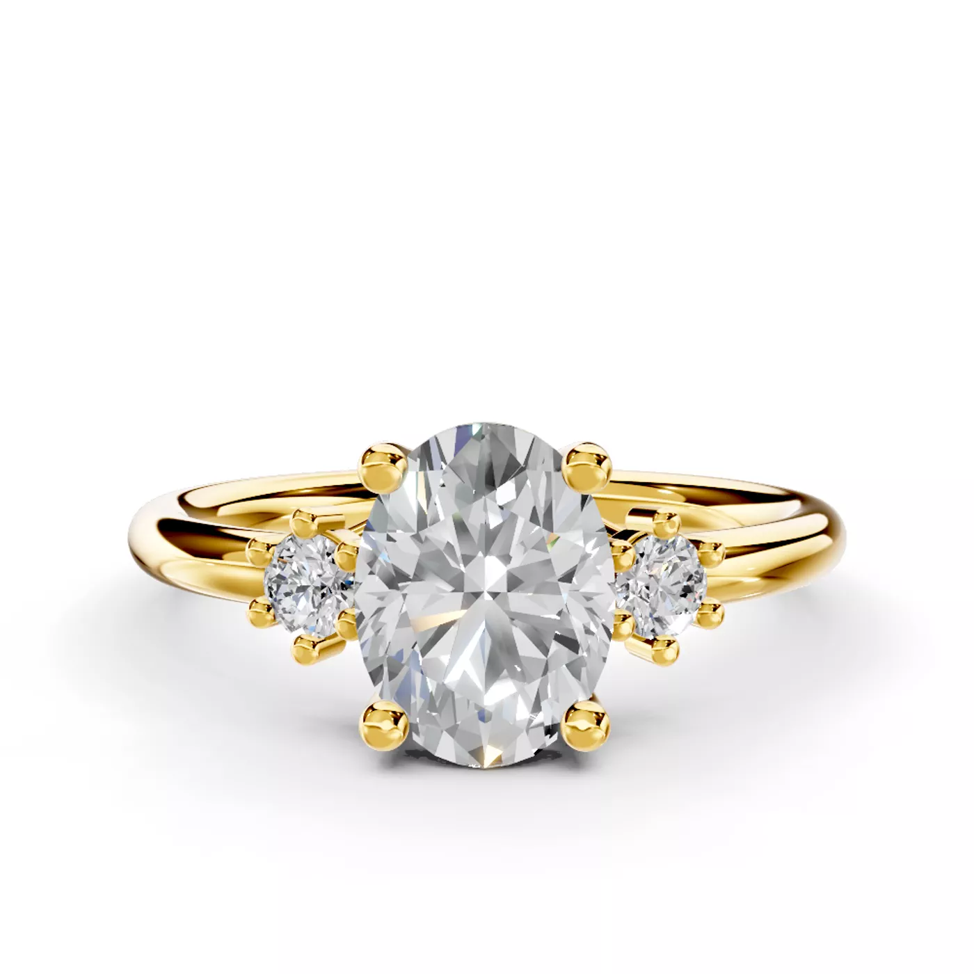 Bestselling Marni Petite Three-Stone Engagement Ring from Rare Carat, the best retailer for oval diamond engagement rings online