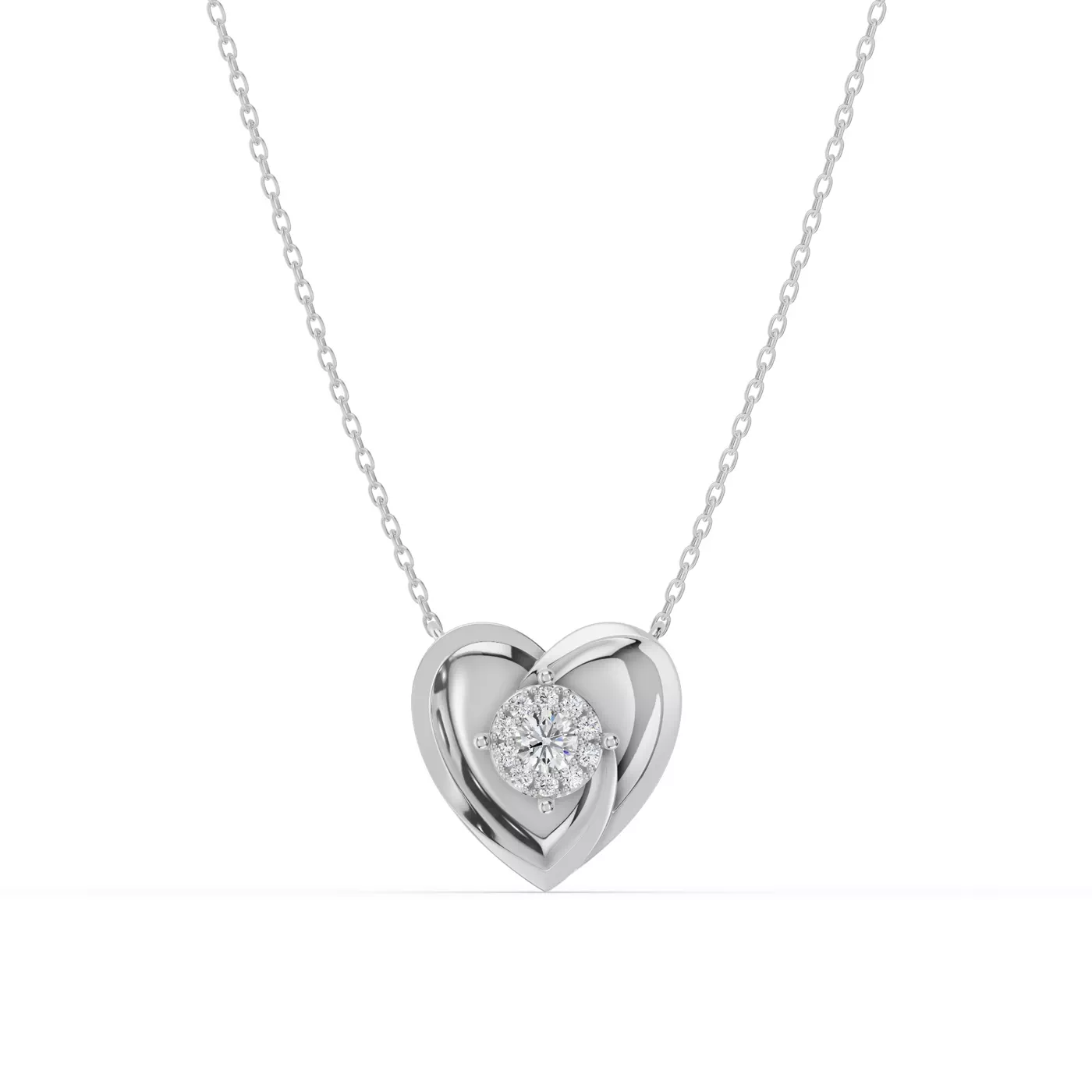 Bestselling heart-shaped natural diamond necklace priced under $1000, displayed on a white background
