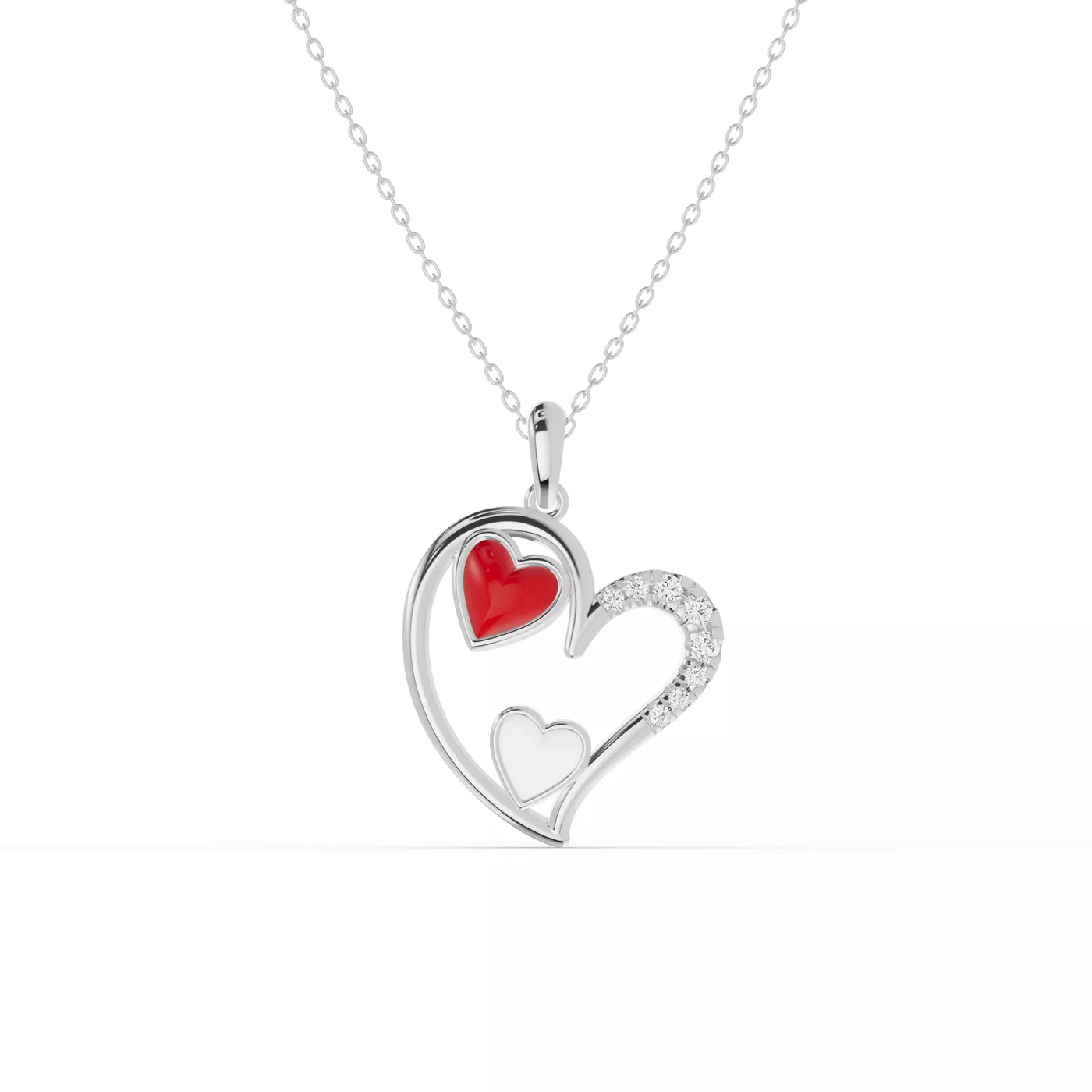bestselling love-themed necklace with natural diamond priced under $1000, displayed on a white background