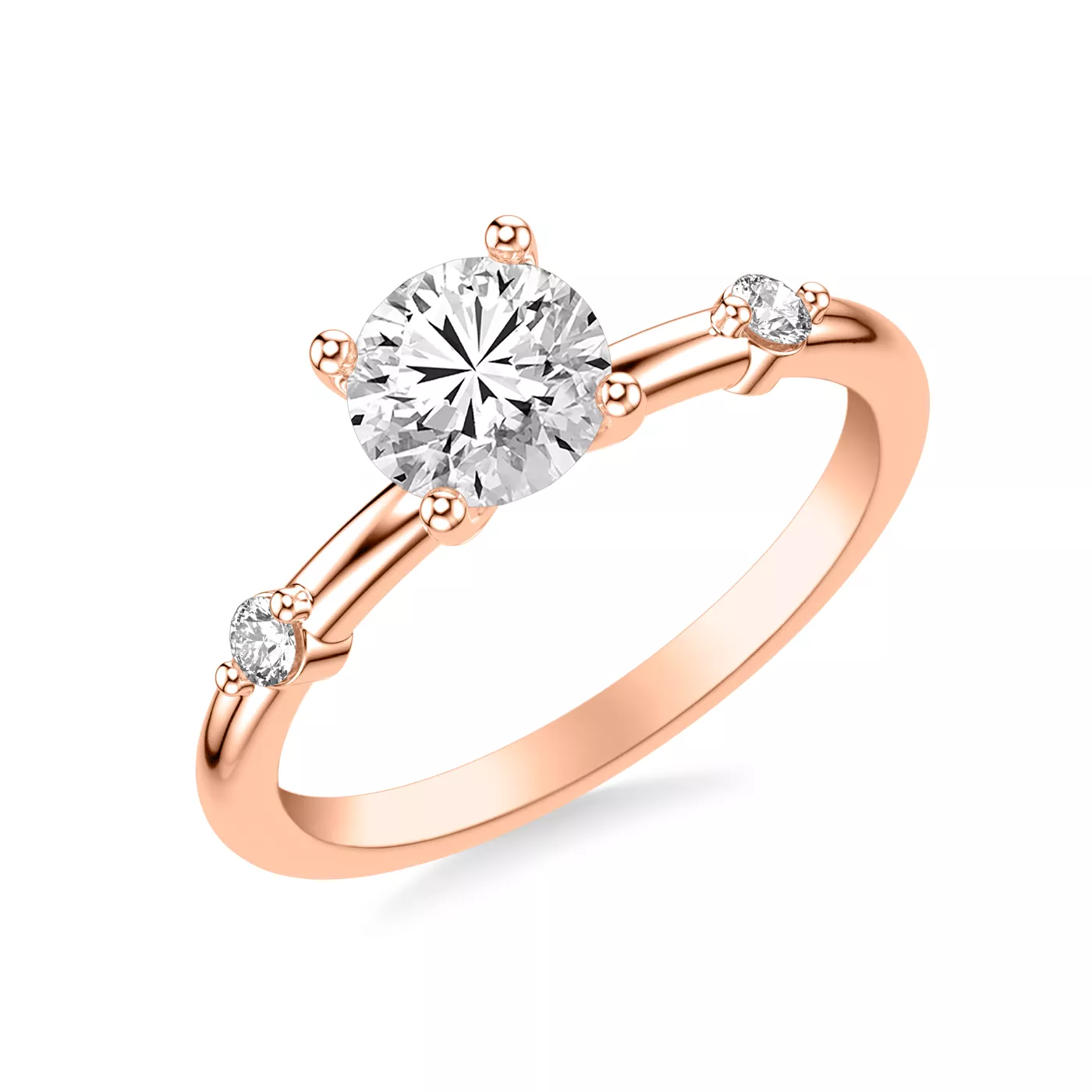 bestselling Daria Diamond Accent Engagement Ring in rose gold setting, displayed on a white background